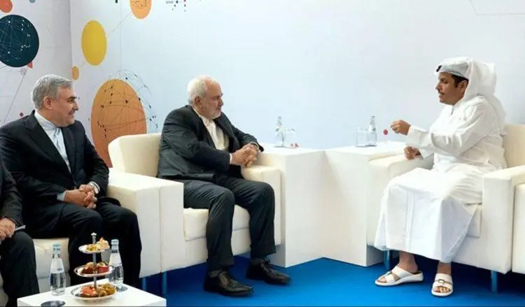دیدار ظریف با وزیر خارجه قطر