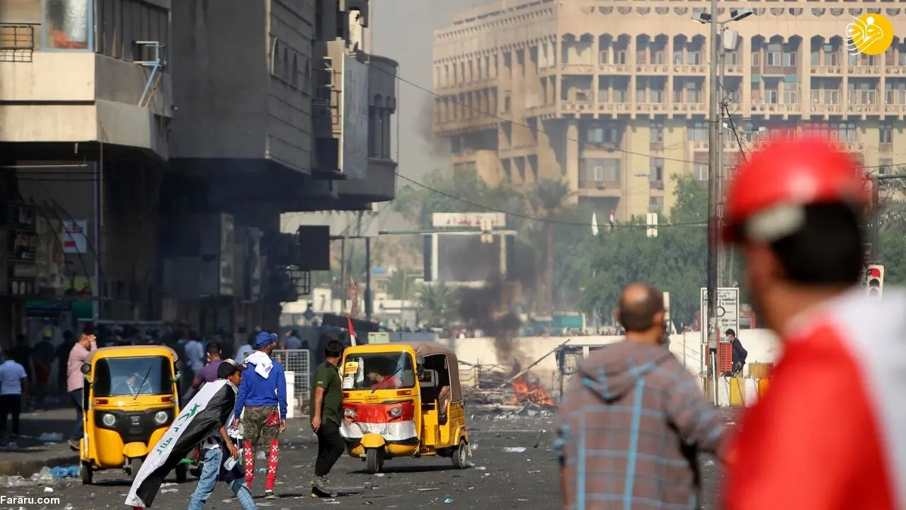 (تصاویر) ادامه اعتراضات خشونت‌بار در بغداد