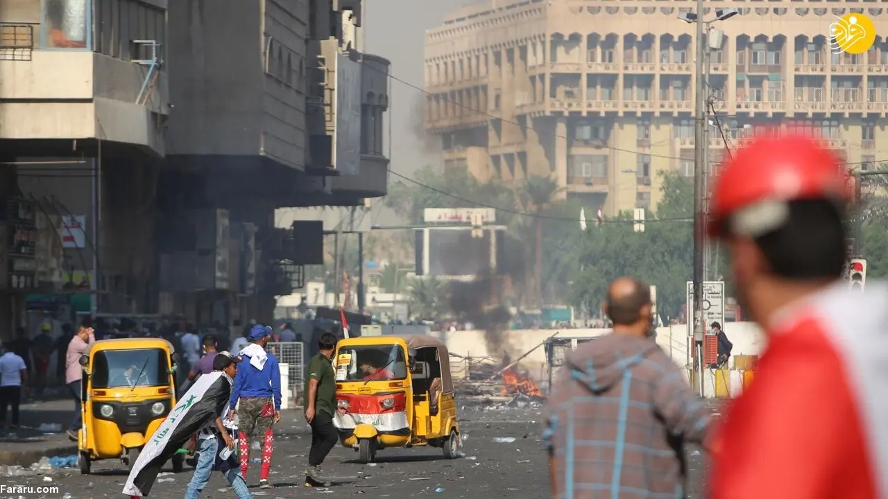 (تصاویر) ادامه اعتراضات خشونت‌بار در بغداد