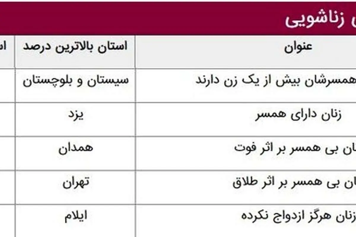 «چندهمسری» در کدام استانها بیشتر است؟