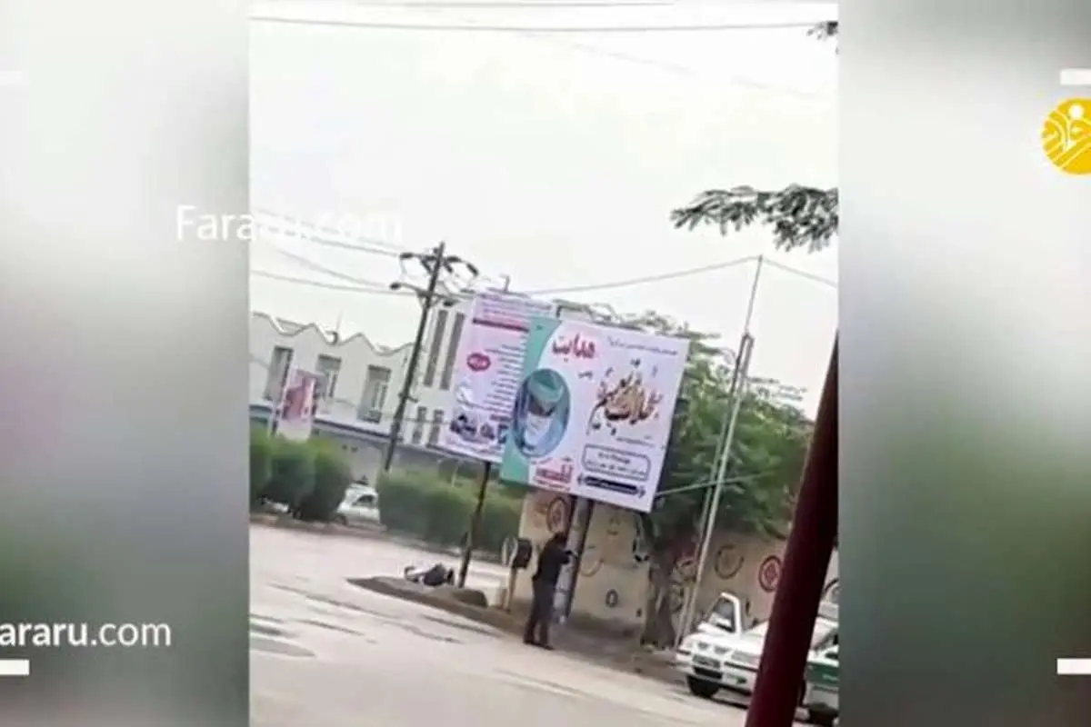 (فیلم) تیراندازی فرد ناشناس به سمت پلیس در شادگان