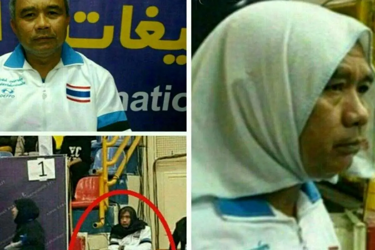 (عکس) بازگشت مرد روسری به سر به ایران