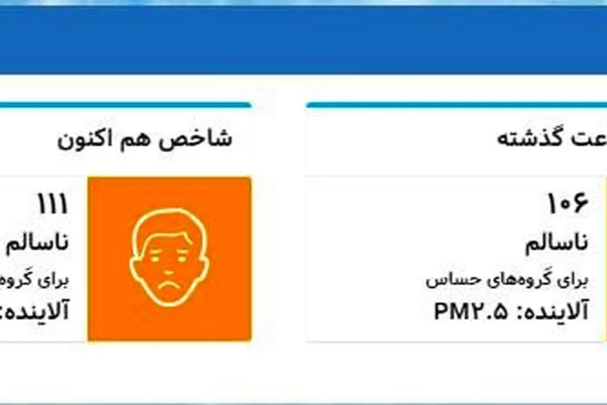 هوای تهران ناسالم برای گروههای حساس است