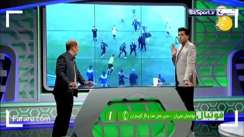(ویدئو) اتفاق عجیب در تلویزیون؛ حواشی ضرب و شتم داور در لیگ ۲
