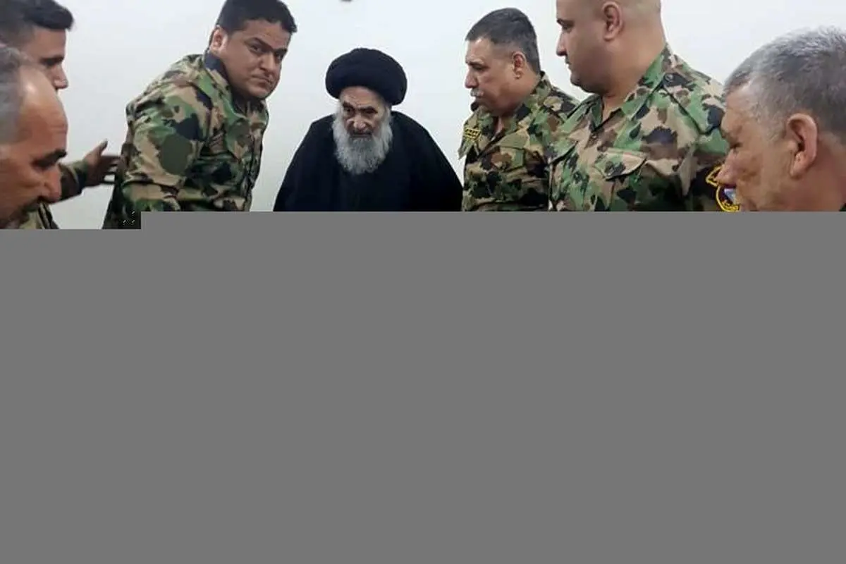 (تصویر) دیدار گروهی از مجروحان ارتش عراق با آیتالله سیستانی