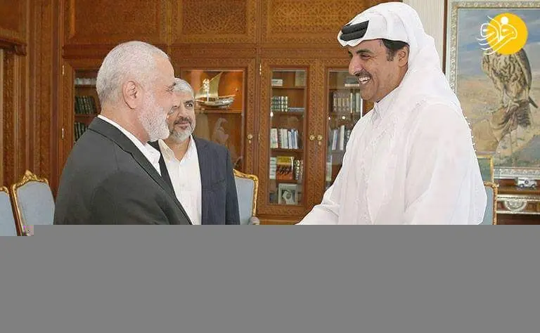 (تصاویر) استقبال امیر قطر از رهبر حماس