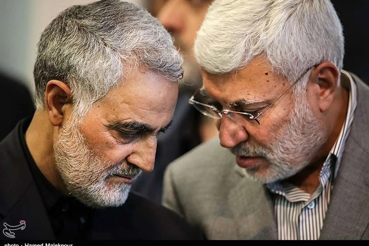 (تصاویر) سپهبد شهید حاج قاسم سلیمانی و شهید ابومهدی المهندس