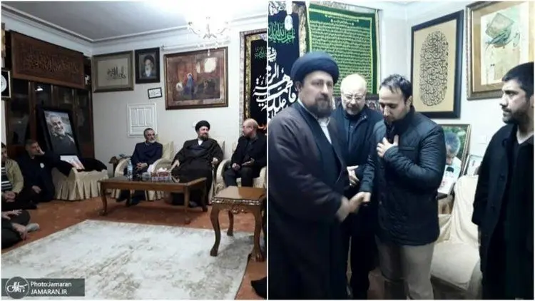 عکسی از حضور سیدحسن خمینی در منزل سردار سلیمانی