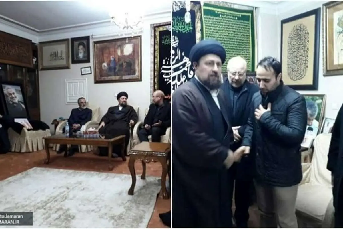 عکسی از حضور سیدحسن خمینی در منزل سردار سلیمانی