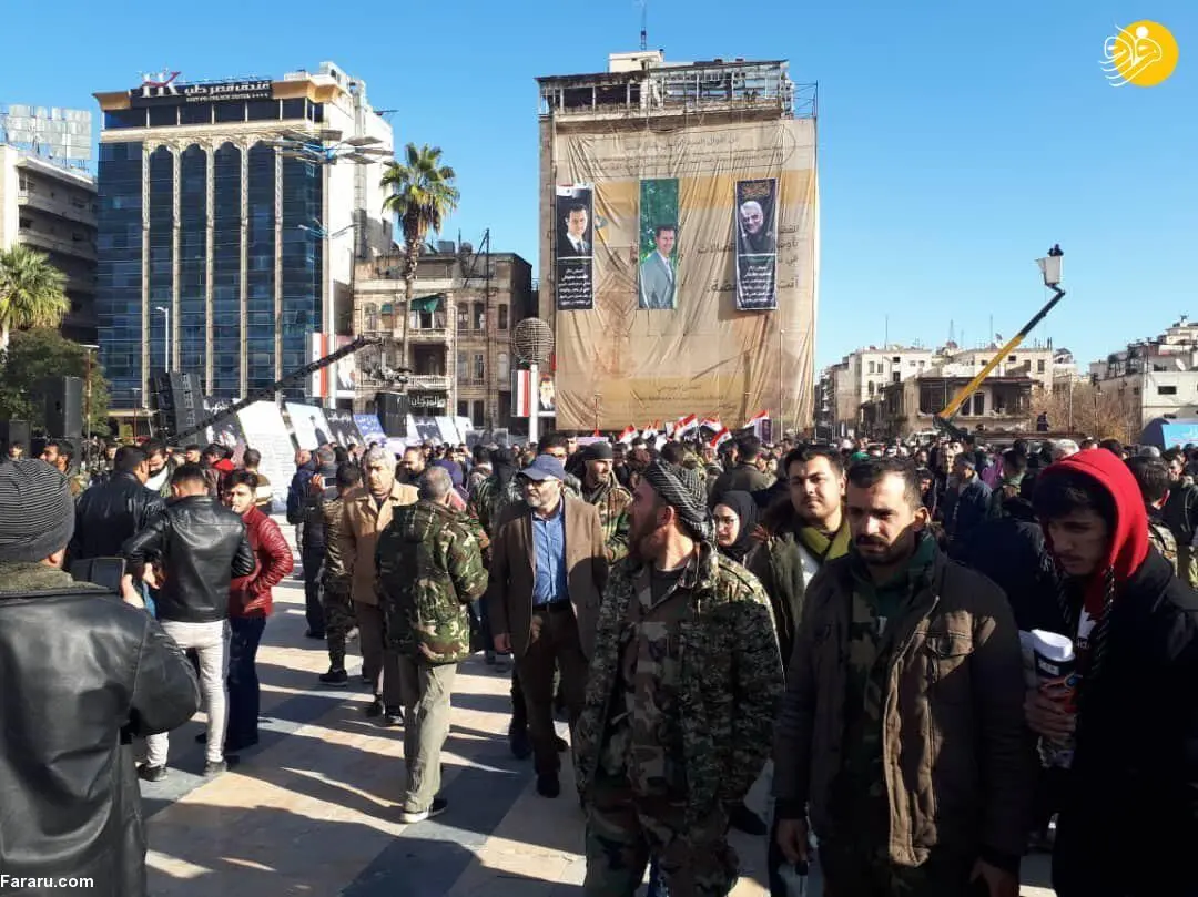 (تصاویر) تجمع مردم حلب در محکومیت ترور سردار سلیمانی