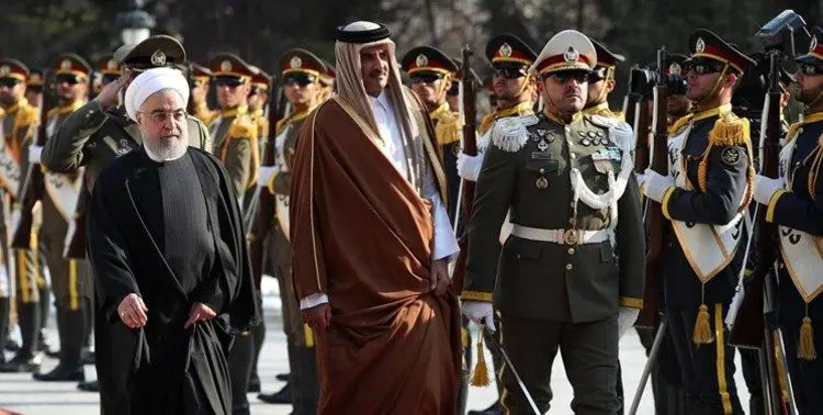 استقبال رسمی از امیر قطر توسط رئیس‌جمهور