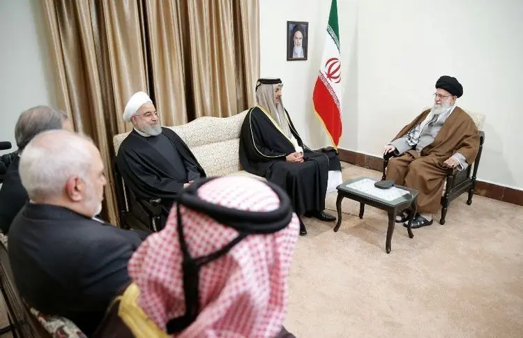 (عکس) دیدار امیر قطر با مقام معظم رهبری