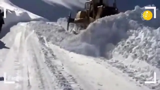 (ویدئو) بارش یک متری برف در گردنه ژالانه کردستان