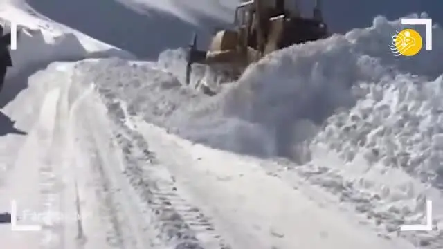 (ویدئو) بارش یک متری برف در گردنه ژالانه کردستان