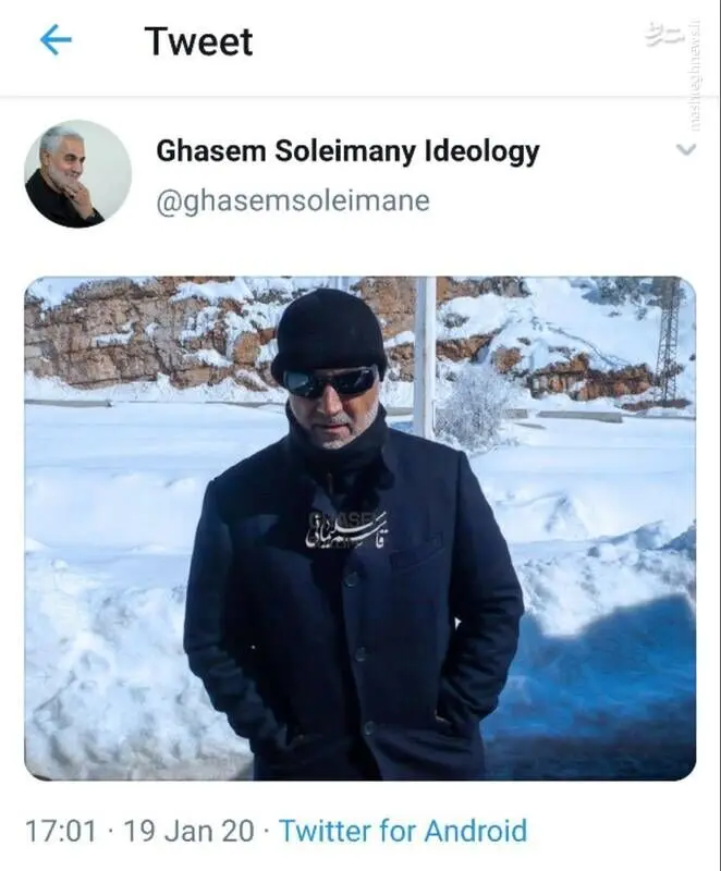 تصویری منتشرنشده از «شهید سلیمانی» در برف