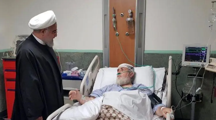 (عکس) رئیس جمهور از حجت‌الاسلام شهیدی عیادت کرد