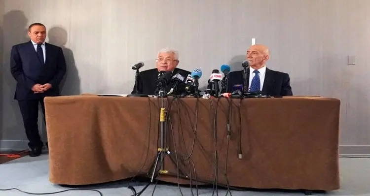 نشست خبری عجیب محمود عباس و ایهود اولمرت