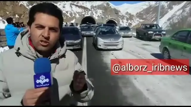 (ویدئو) قطعه یک آزادراه تهران-شمال زیر بار ترافیک رفت