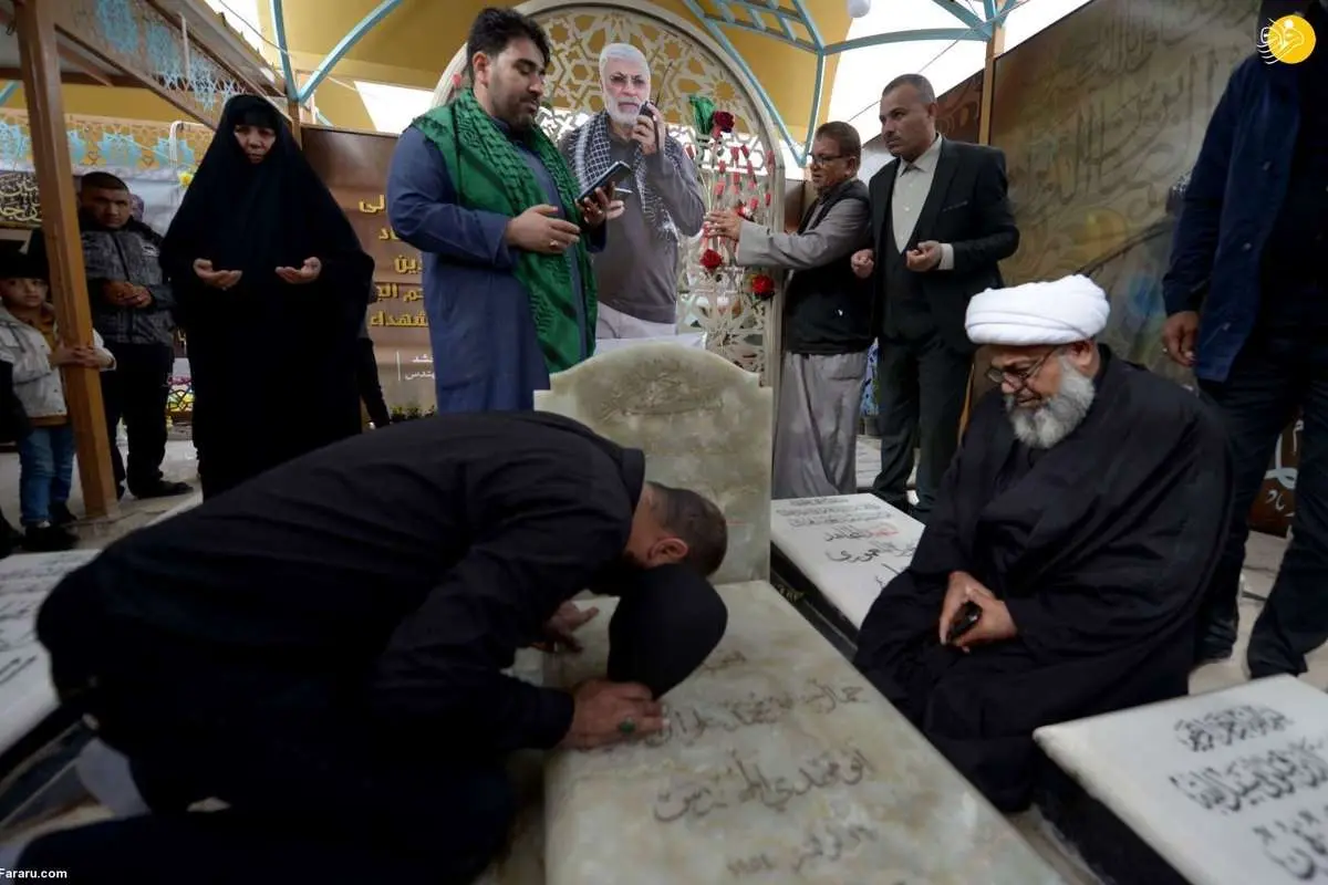 (تصاویر) قبر ابومهدی المهندس جاذبه جدید ضدآمریکایی