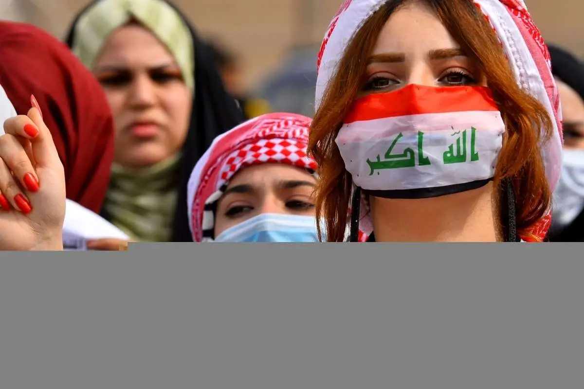 (تصاویر) تظاهرات در عراق با ماسک پیشگیری از کرونا