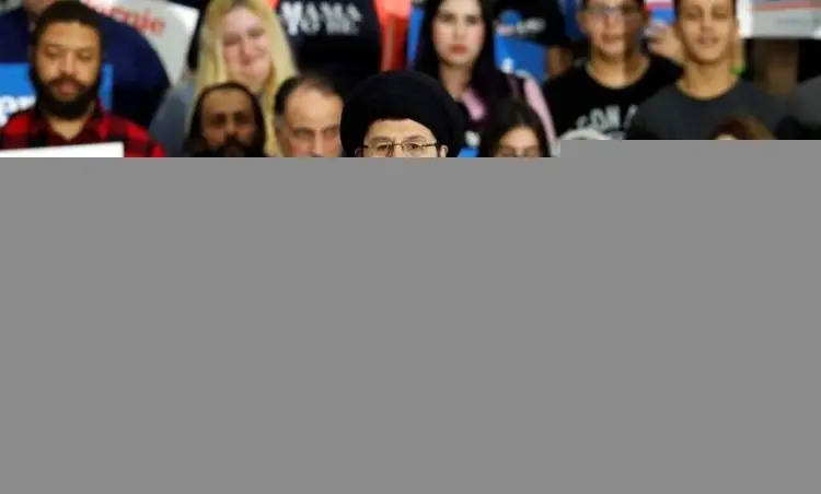 سخنرانی روحانی قزوینی در کمپین انتخاباتی برنی سندرز