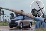 آزمایش عجیب بی‌وای‌دی؛ سقوط درخت ۲ تنی روی خودرو برقی