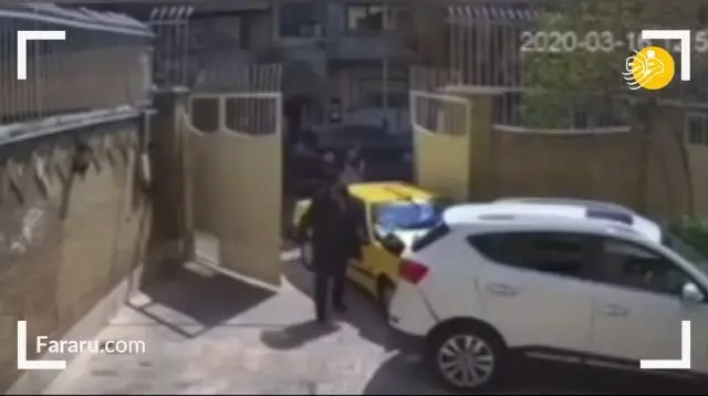 (ویدئو) تصادف عجیب تاکسی و ورود به یک خانه در تهران!