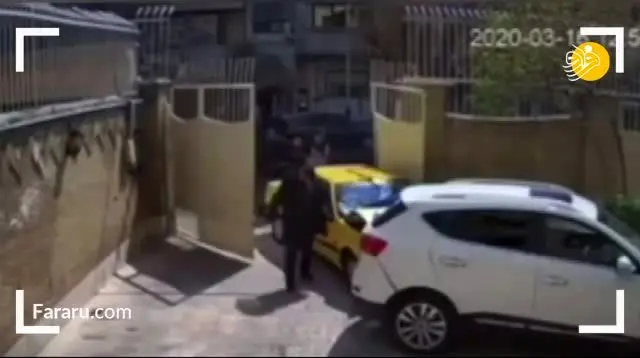 (ویدئو) تصادف عجیب تاکسی و ورود به یک خانه در تهران!
