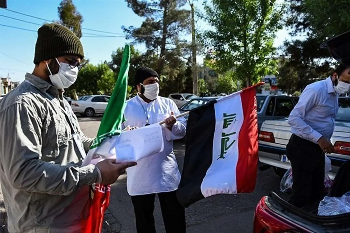 (تصاویر) عیادت نیروهای حشد الشعبی از مبتلایان به کرونا در قم