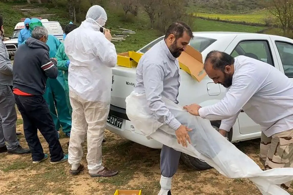 (تصاویر) دفن اموات کرونایی توسط طلاب