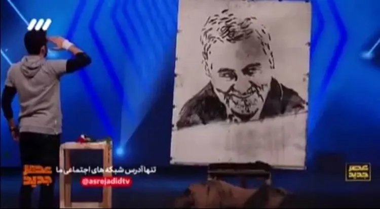 (ویدئو و عکس) تصویر سردار قاسم سلیمانی در عصر جدید همه را غافلگیر کرد؛ تکنیک عجیب نقاشی سردار سلیمانی