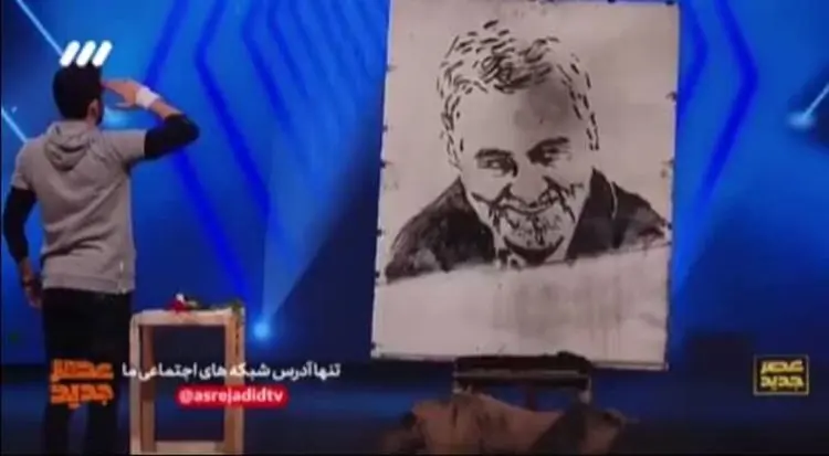 (ویدئو و عکس) تصویر سردار قاسم سلیمانی در عصر جدید همه را غافلگیر کرد؛ تکنیک عجیب نقاشی سردار سلیمانی