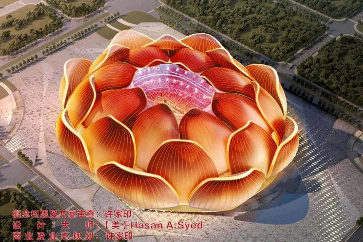 (عکس) ساخت ورزشگاهی خاص در چین