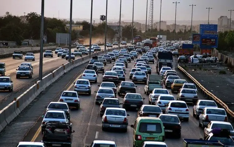 ترافیک سنگین در آزادراه قزوین - کرج - تهران