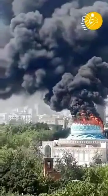 (ویدئو) آتش گرفتن مسجد ستاد فرماندهی ناجا