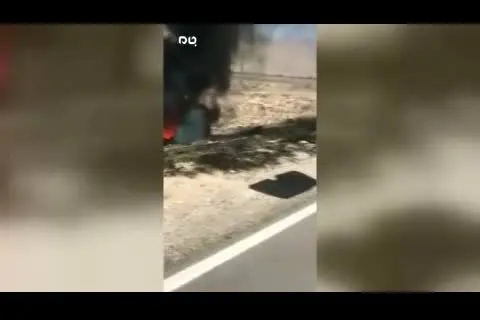 (ویدئو) مرگ دلخراش راننده پژو در میان شعله‌های آتش