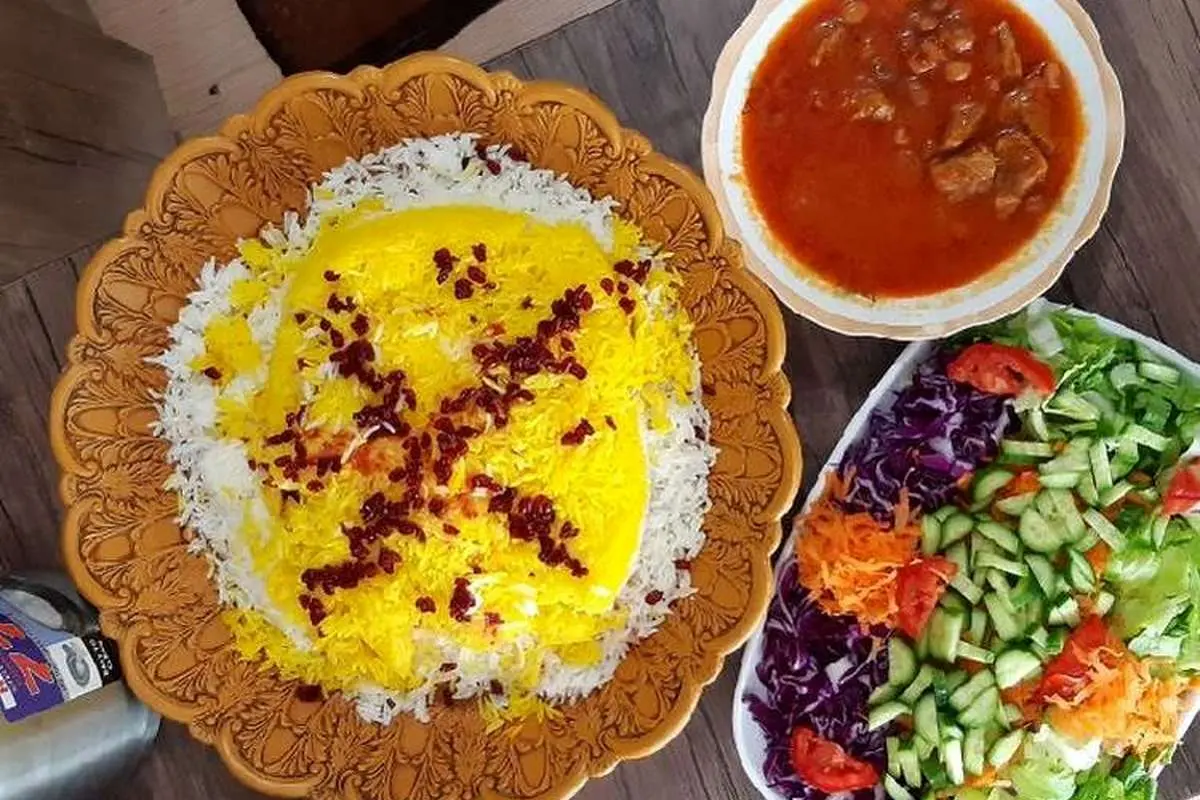 طرز تهیه چلو گوشت زعفرانی مجلسی و خوشمزه+ ترفندها