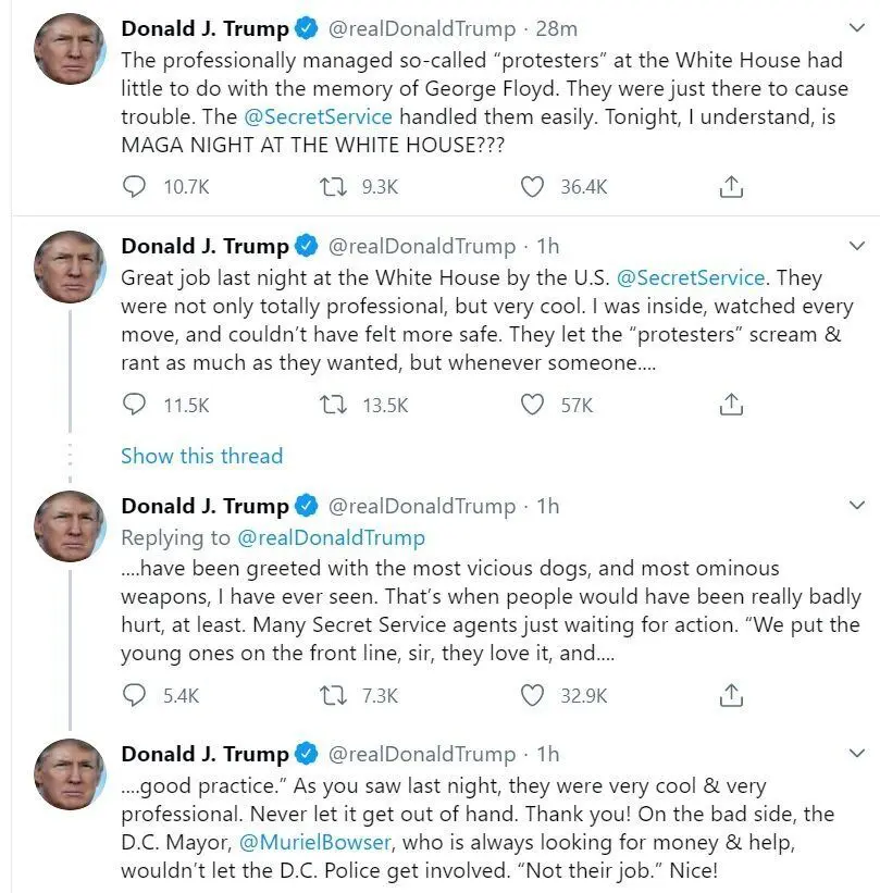 ترامپ: شرورترین سگ‌ها منتظر معترضان هستند!