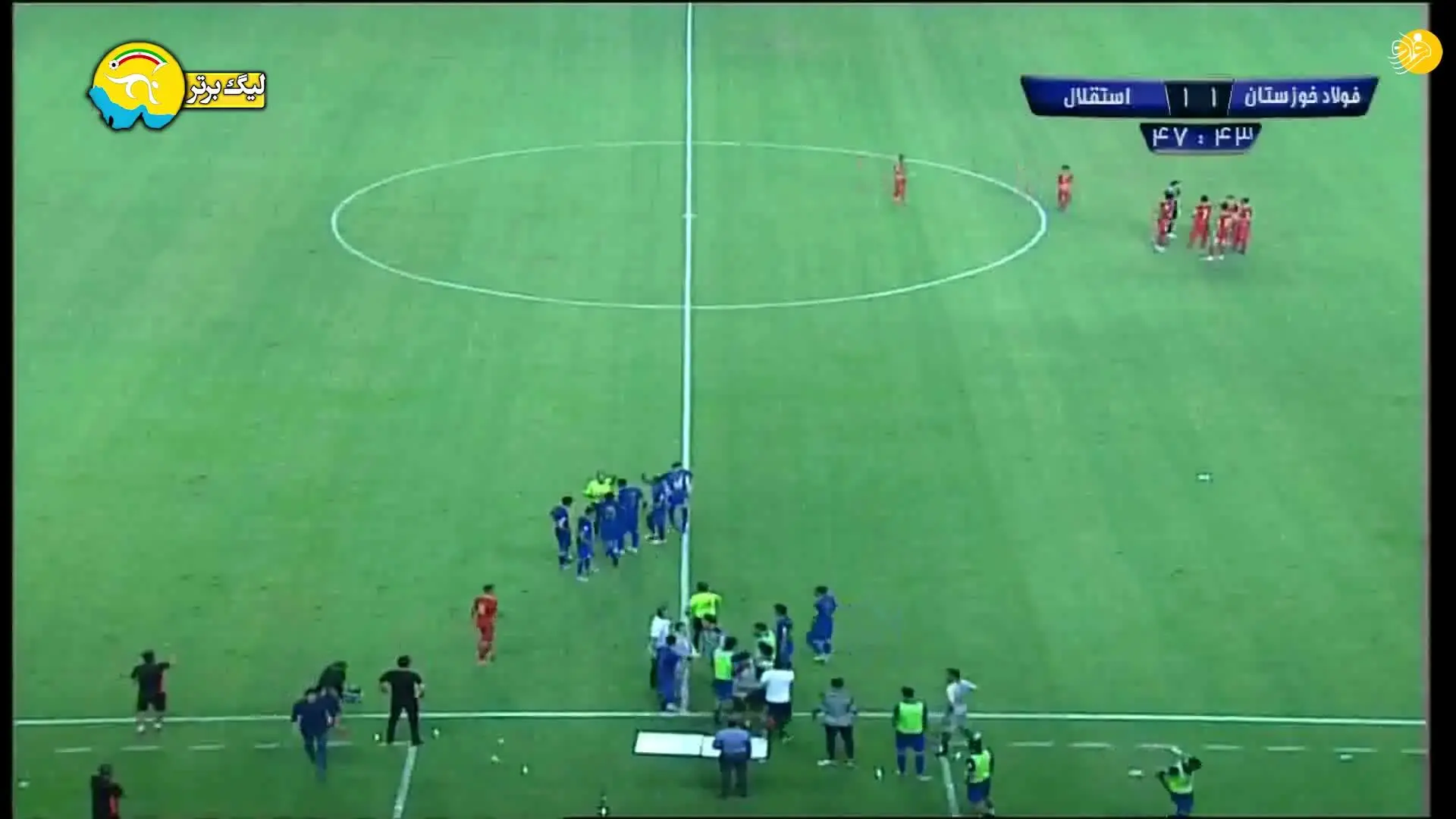 (ویدیو) خلاصه بازی فولاد 2 - 1 استقلال؛ شکست آبی‌های 9 نفره