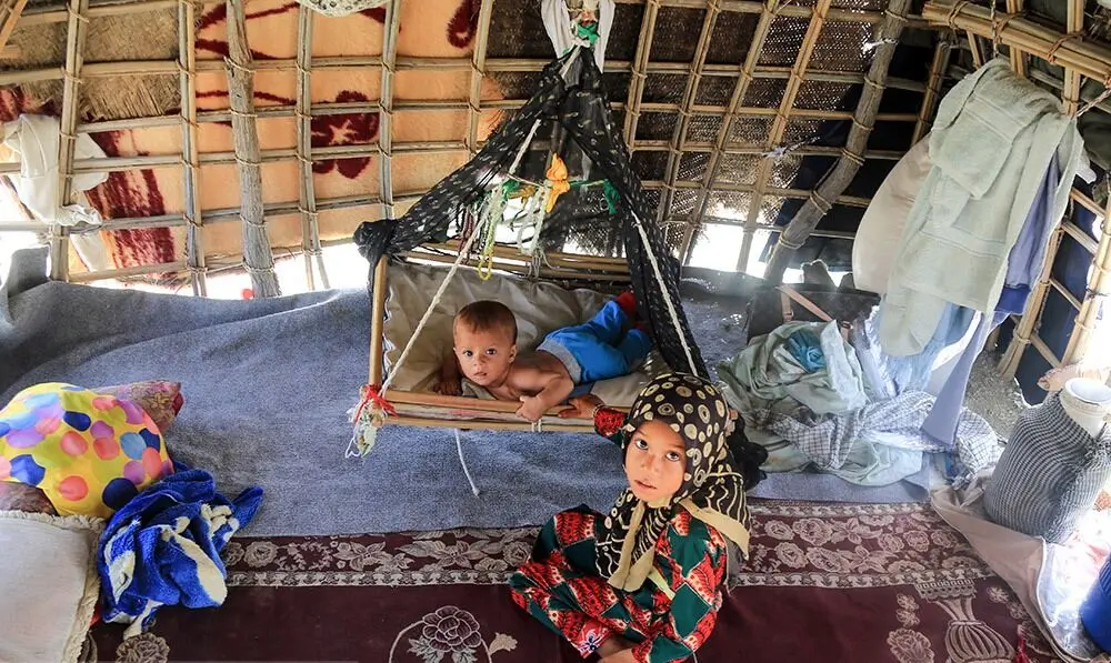 (تصاویر) جولان گرما، عقرب و رتیل در کمپ سیل زدگان هرمزگان