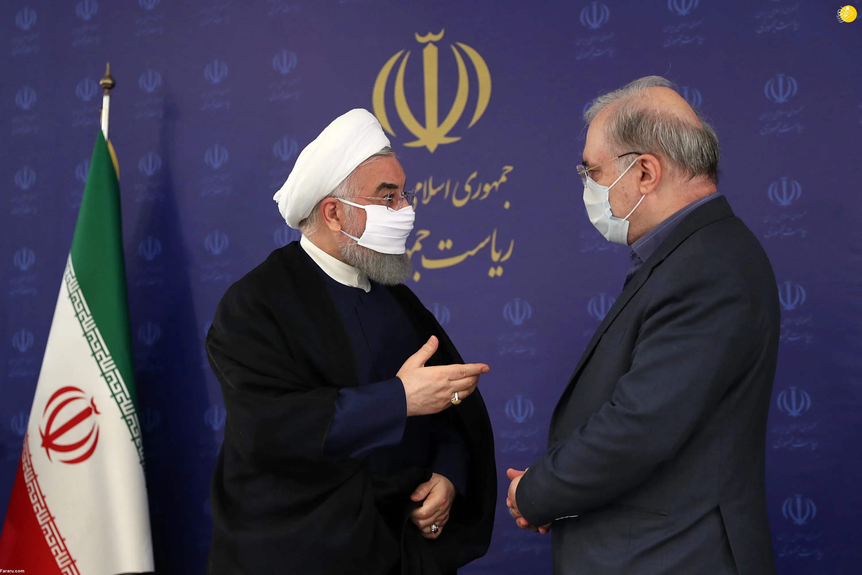 (تصاویر) حسن روحانی هم ماسک زد