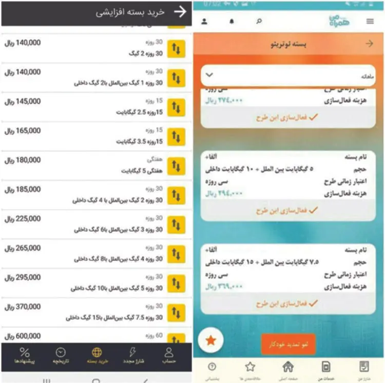 ماجرای افزایش ناگهانی قیمت بسته‌های اینترنت همراه