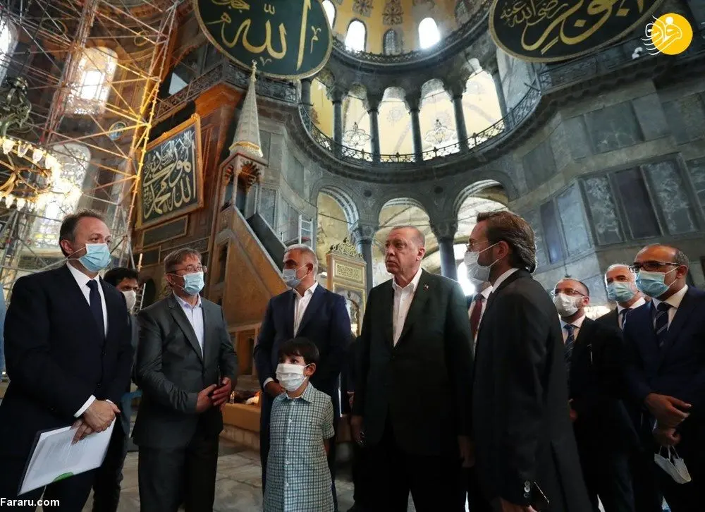 (تصاویر) بازدید اردوغان از مسجد ایاصوفیه