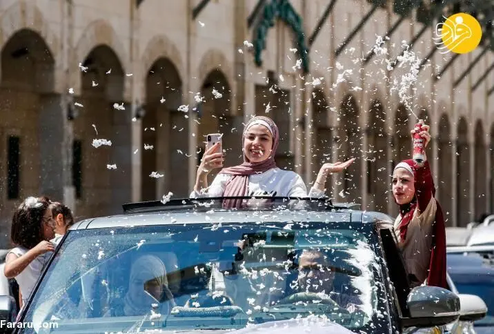 (تصاویر) جشن خیابانی دانش آموزان فارغ التحصیل فلسطینی