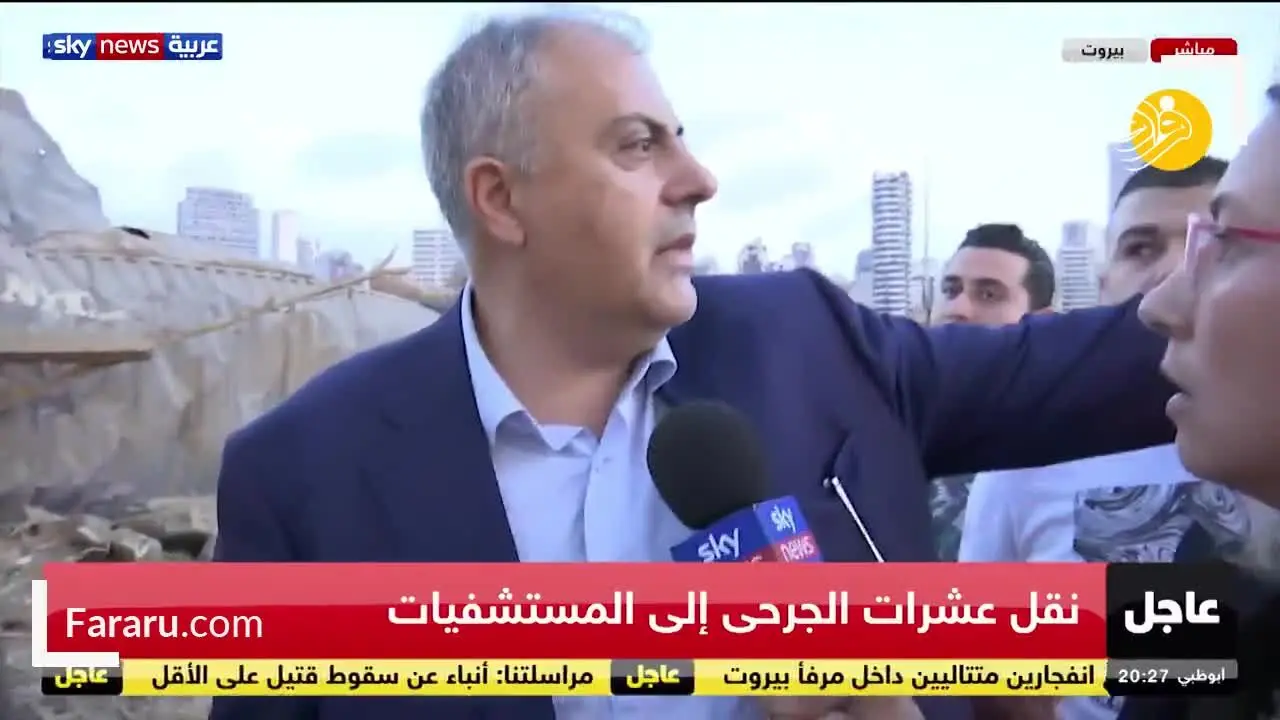(ویدئو) استاندار بیروت به گریه افتاد