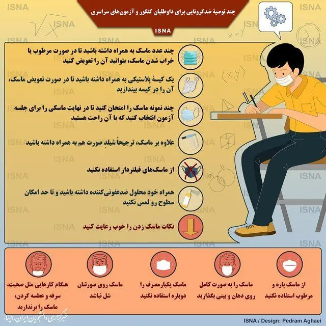 توصیه‌های ضد کرونایی برای داوطلبان کنکور