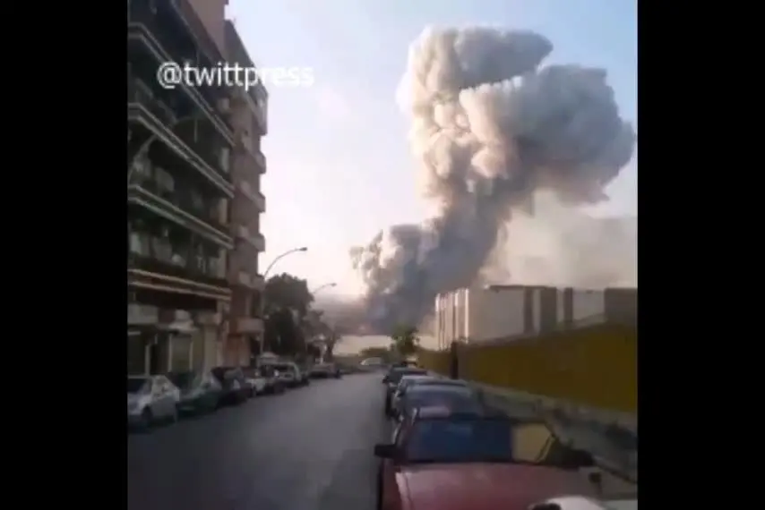 (ویدئو) انفجار بیروت جان فیلمبردار این فیلم را گرفت
