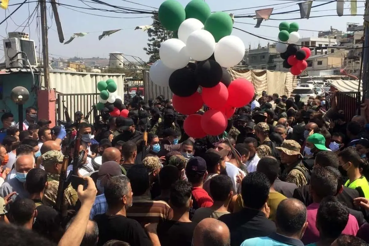 (تصاویر) استقبال پرشور از هنیه در اردوگاه عین الحلوه