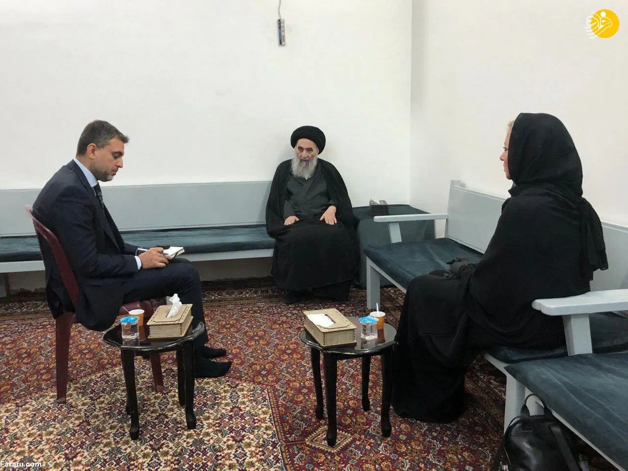 (عکس) دیدار نماینده ویژه سازمان ملل با آیت‌الله سیستانی