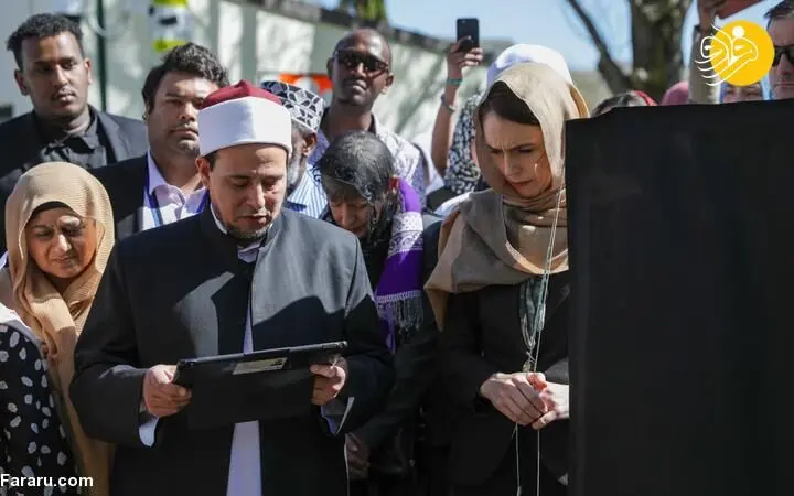 (تصاویر) حجاب نخست وزیر نیوزیلند در رونمایی از یادبود مسلمانان کشته شده